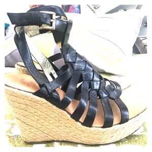 Black strappy wedge  USA shipping only ...